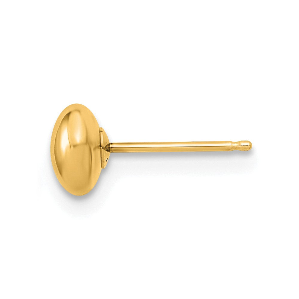 Single 14k Gold Polished Button Post Earring