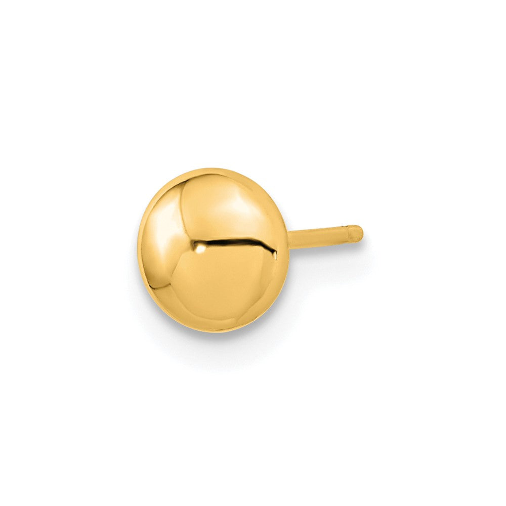 Single 14k Gold Polished Button Post Earring