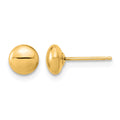 14k Gold Polished Button Post Earrings
