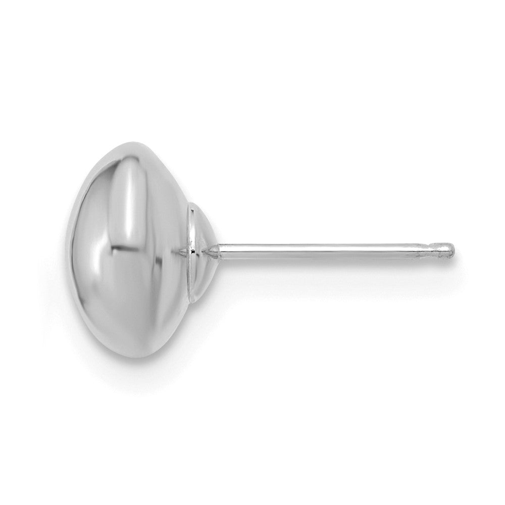Single 14k White Gold Polished Button Post Earring