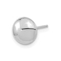 Single 14k White Gold Polished Button Post Earring
