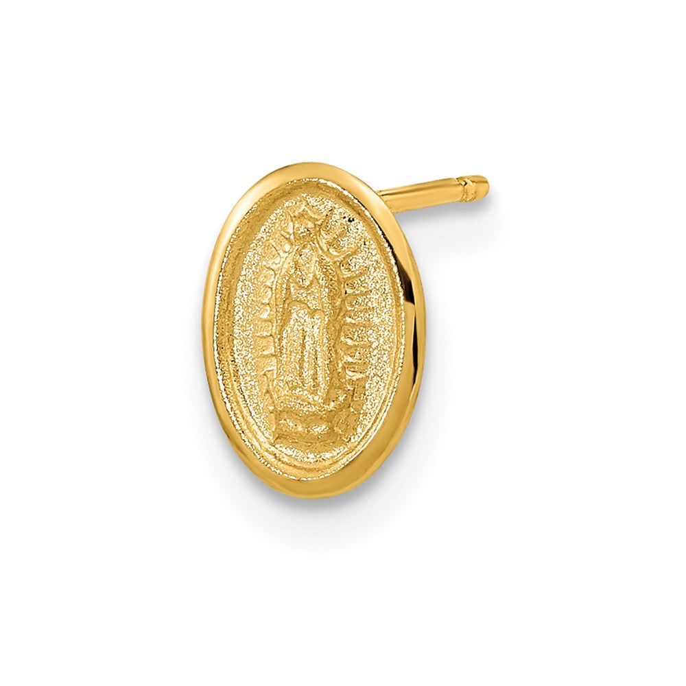 Single 14k Polished Our Lady of Guadalupe Post Earring