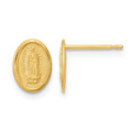 14k Polished Our Lady of Guadalupe Post Earrings