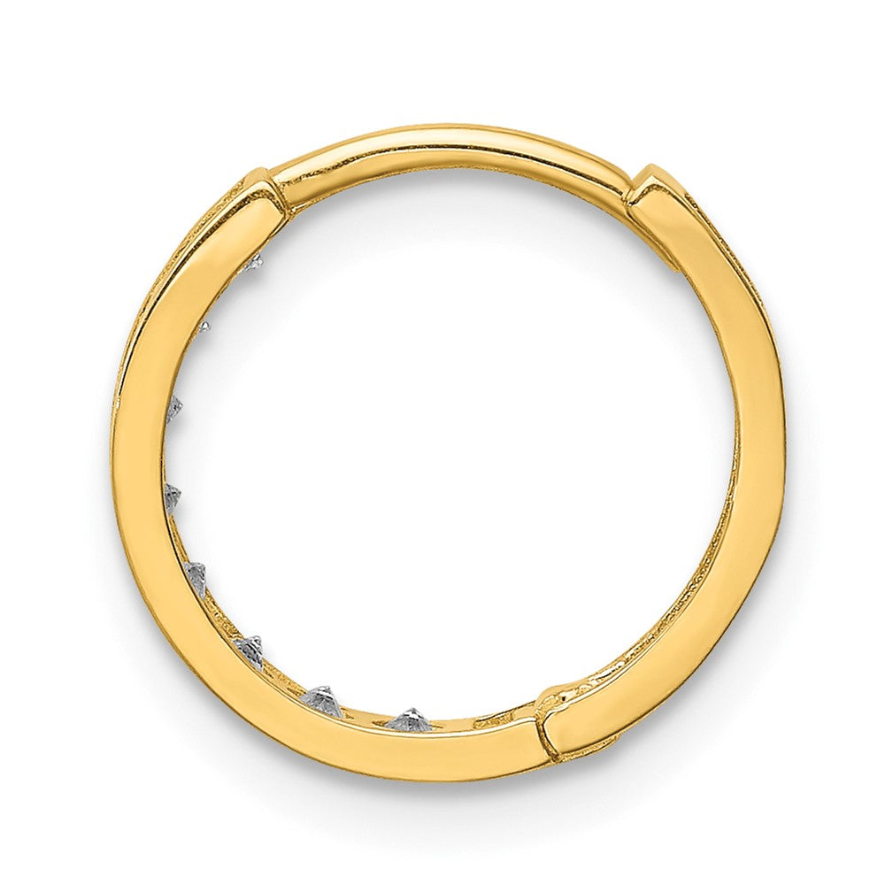 Single 14K CZ Hinged Hoop Earring