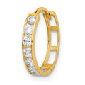 Single 14K CZ Hinged Hoop Earring