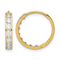 14K CZ Hinged Hoop Earrings