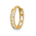Single 14K CZ Hinged Hoop Earring