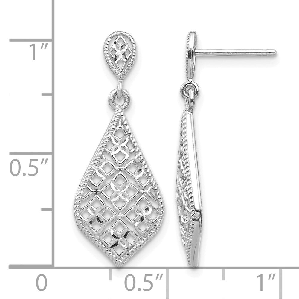 14K White Gold Dangle Earrings