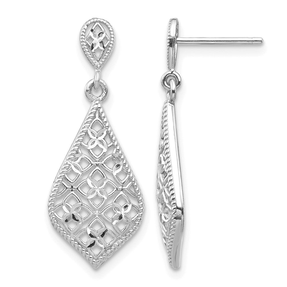 14K White Gold Dangle Earrings
