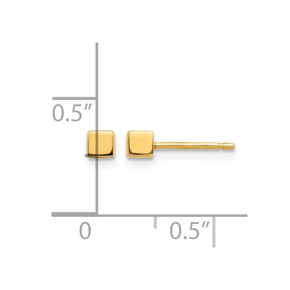 14K Square Stud Earrings