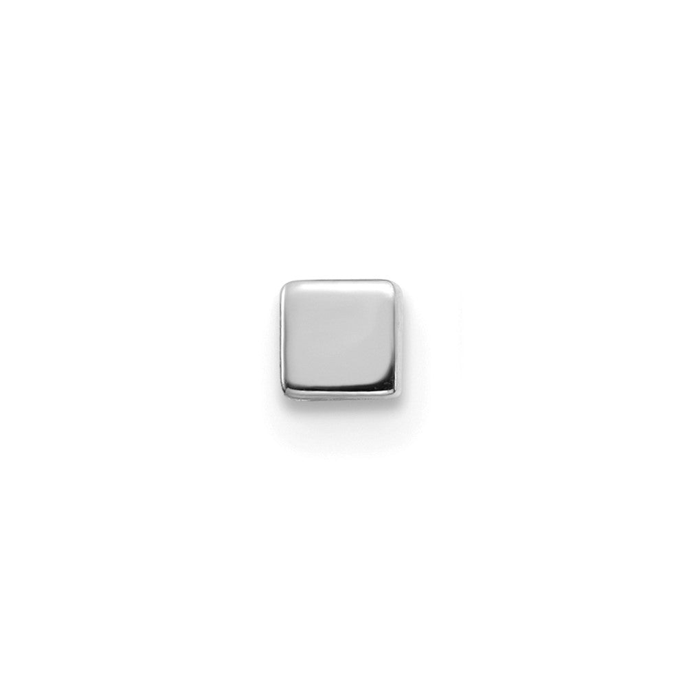 Single 14K White Gold Square Stud Earring