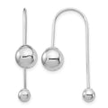 14K White Gold Bead w/Screw End Threader Earrings