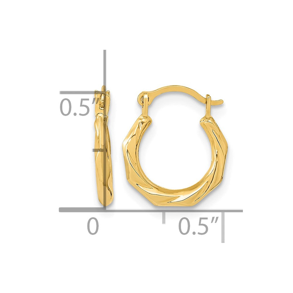 14K Polished Twist Hoop Earrings