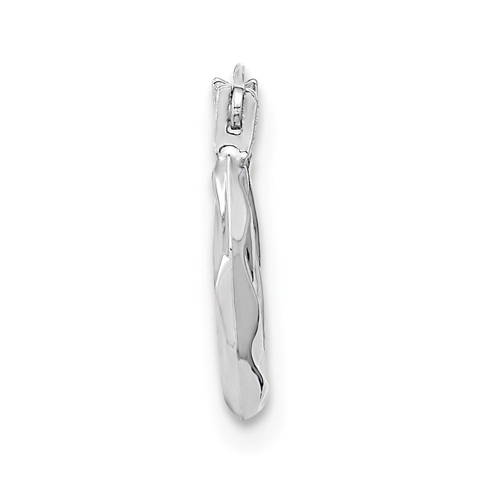 Single 14K White Gold Polished Twist Hoop Earring