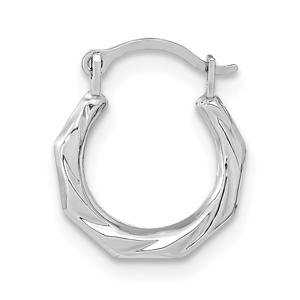 Single 14K White Gold Polished Twist Hoop Earring