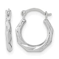 14K White Gold Polished Twist Hoop Earrings