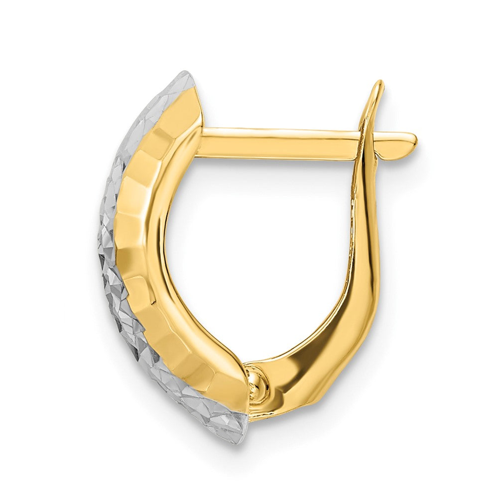 Single 14k w/ White Rhodium Diamond-cut Hinged Earring