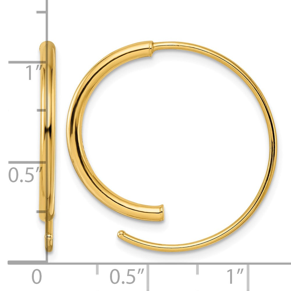 14k Polished Threader Earrings