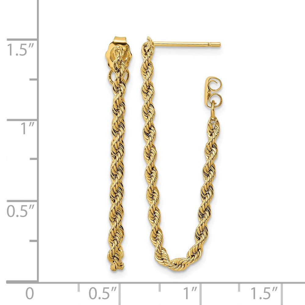14k Polished Rope Dangle Earrings