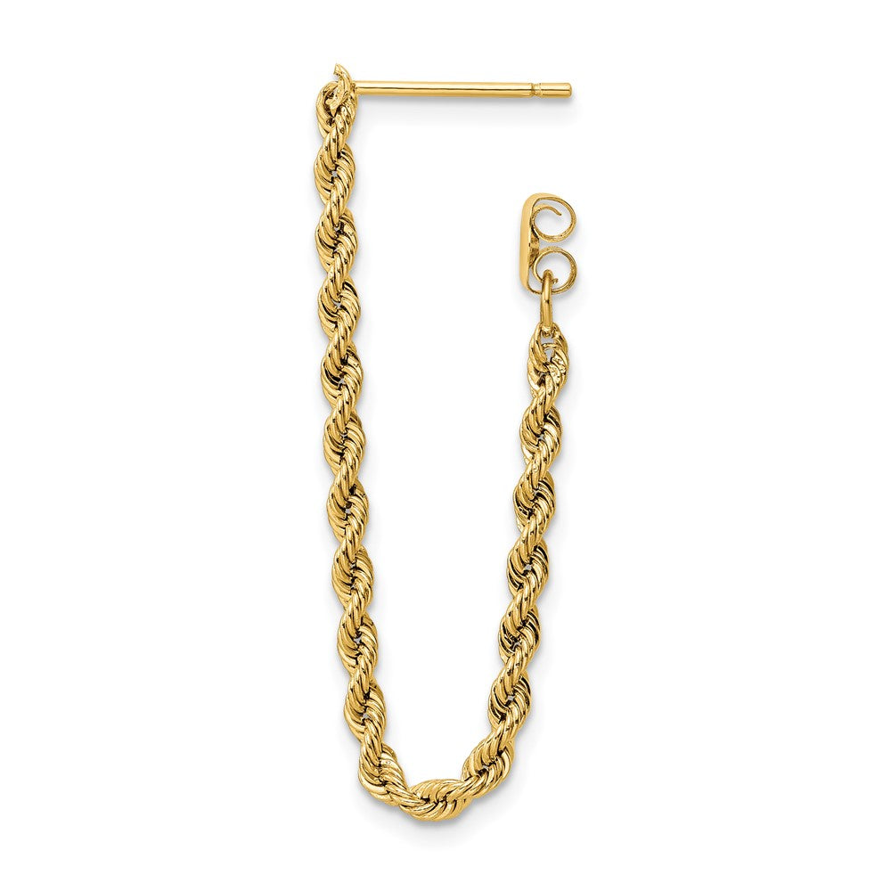 Single 14k Polished Rope Dangle Earring