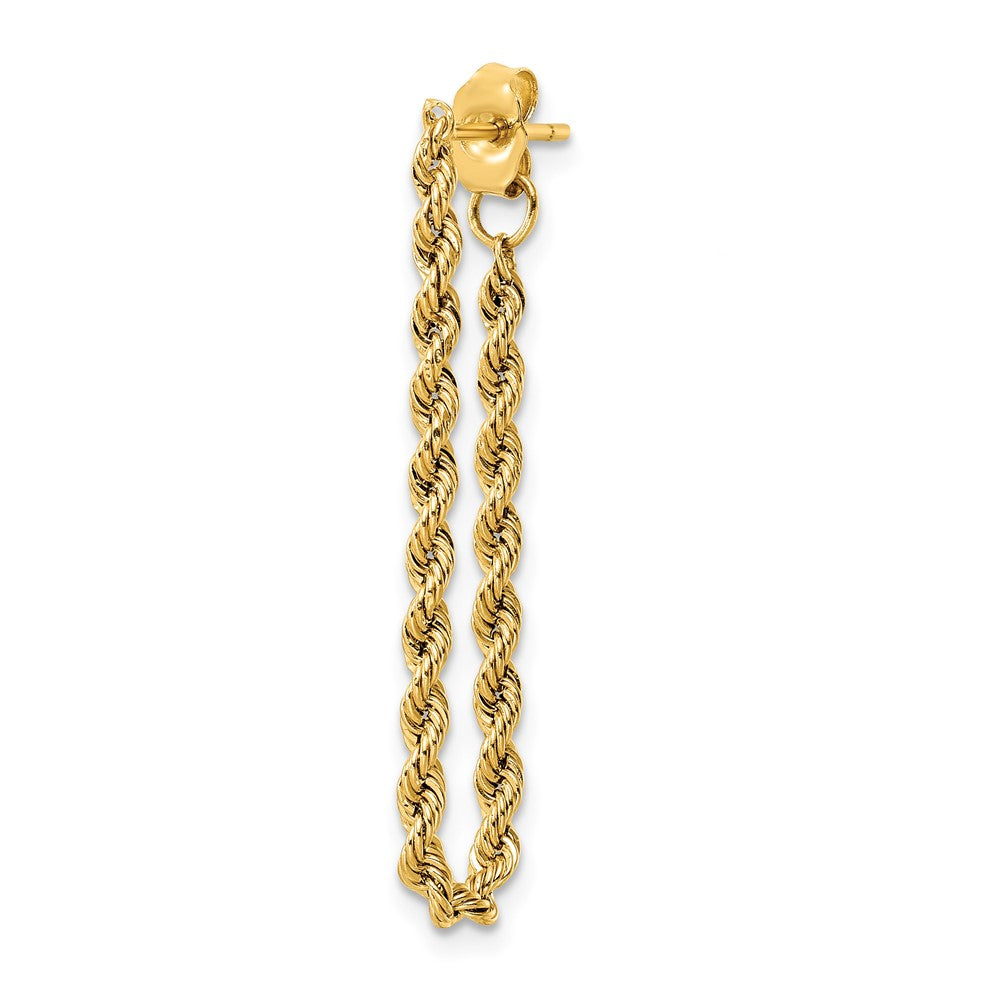 Single 14k Polished Rope Dangle Earring