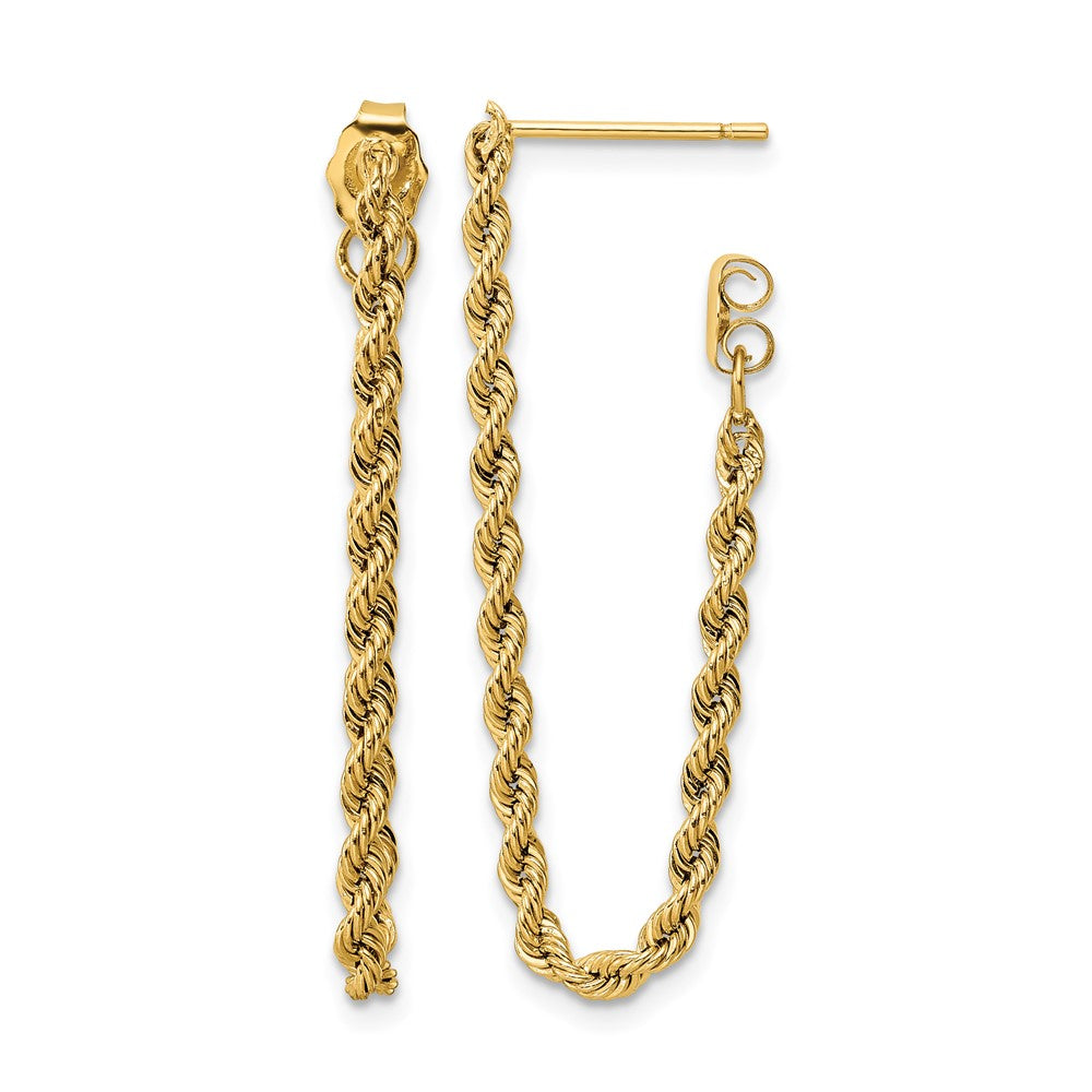 14k Polished Rope Dangle Earrings