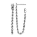 14k White Gold Polished Rope Dangle Earrings