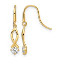 14k CZ Dangle Earrings