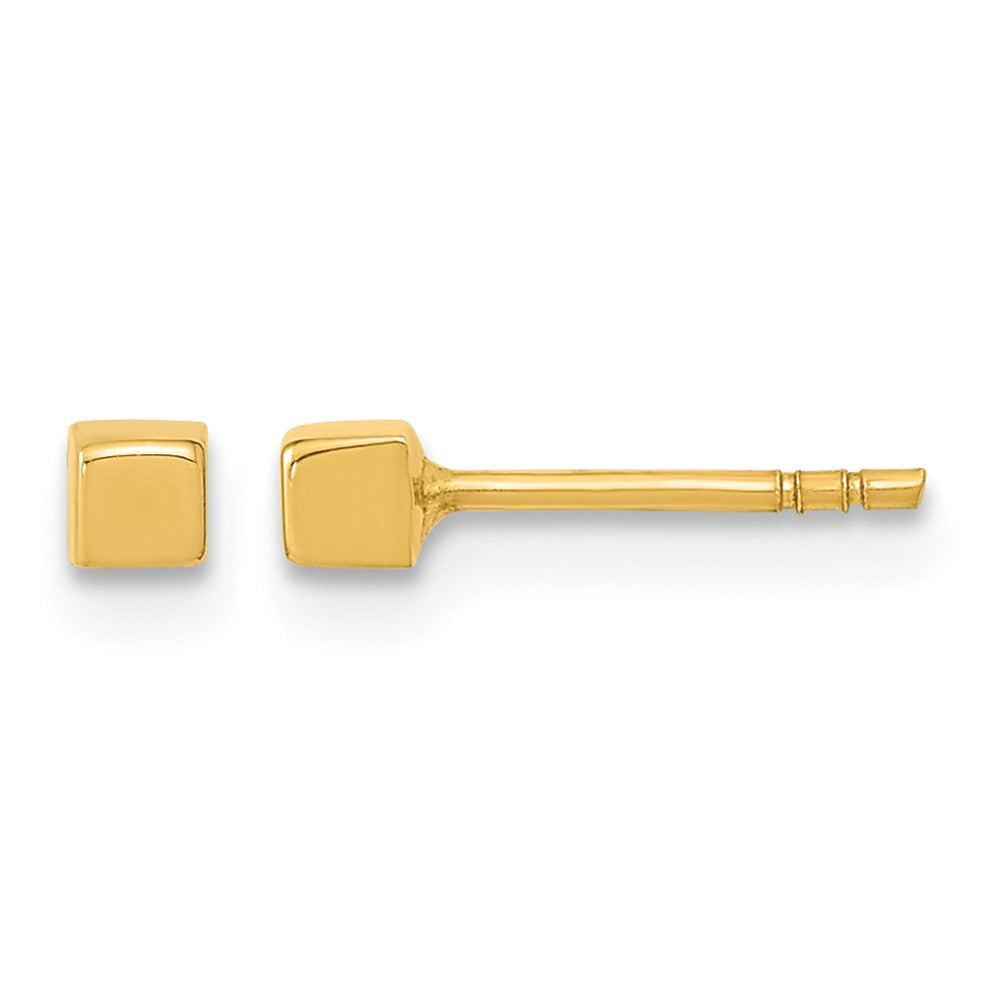 14K Polished Cube Post Earrings