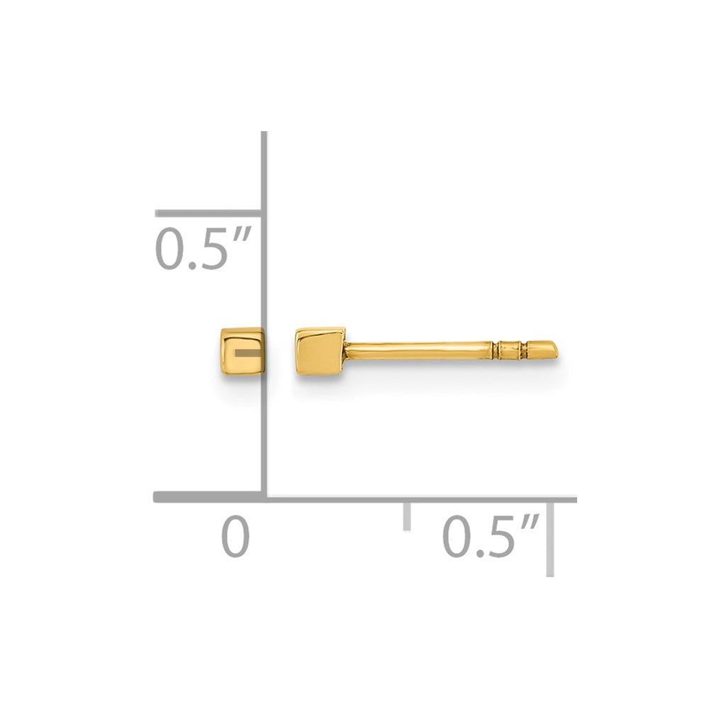 14K Polished Cube Post Earrings