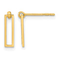 14K Polished Open Rectangle Dangle Post Earrings