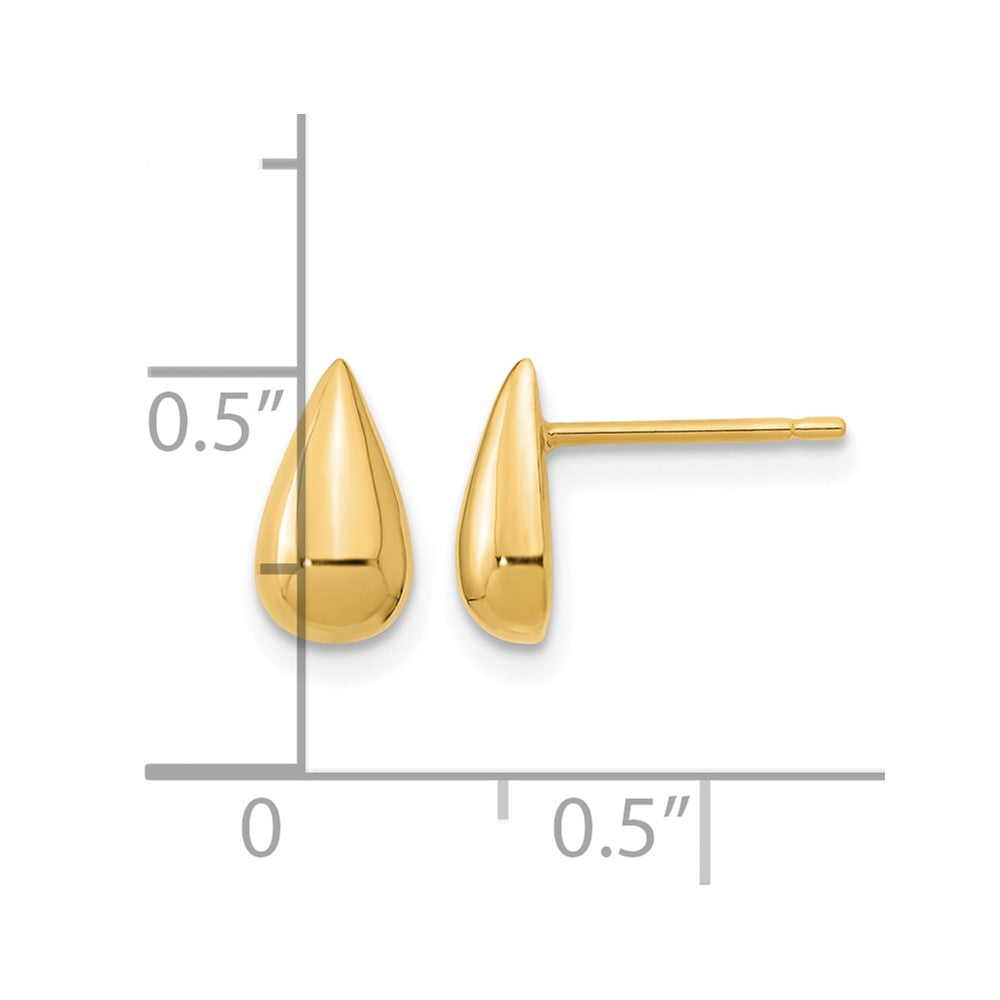 14K Polished Teardrop Post Earrings