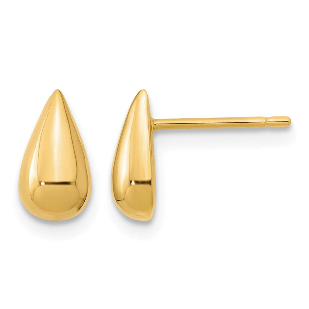 14K Polished Teardrop Post Earrings