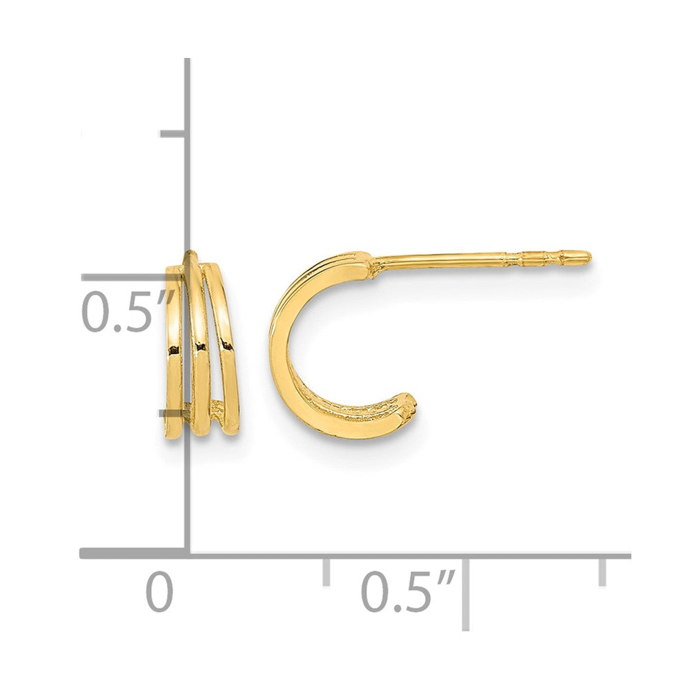 14K Polished Hoop Post Earrings
