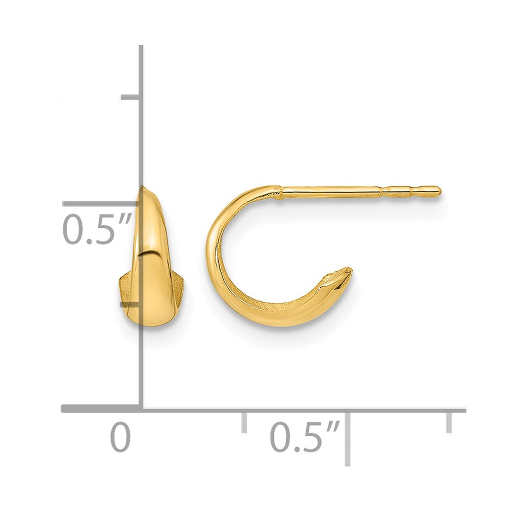14K Polished Hoop Post Earrings