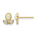 14k CZ & Created Opal Post Earrings