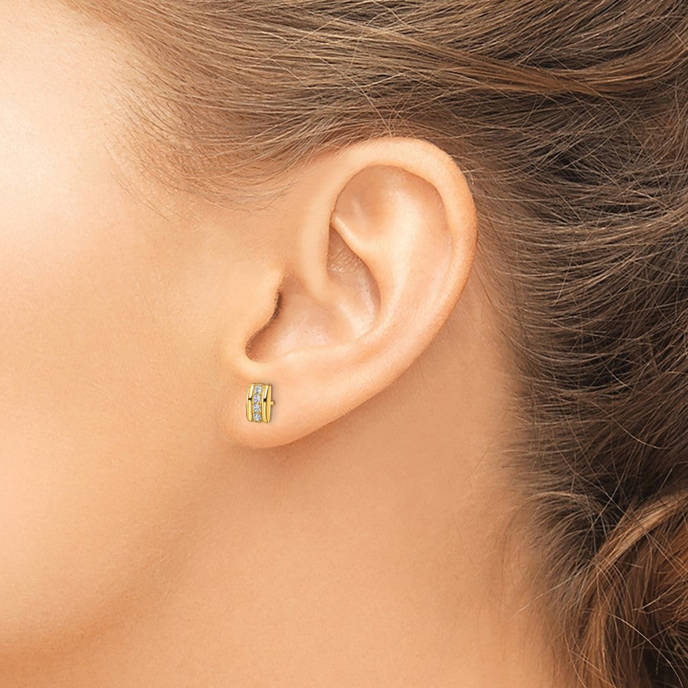 14K CZ Post Earrings
