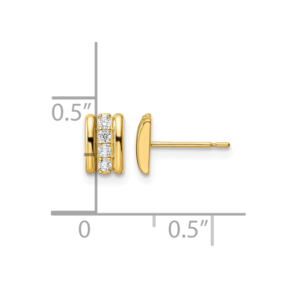14K CZ Post Earrings