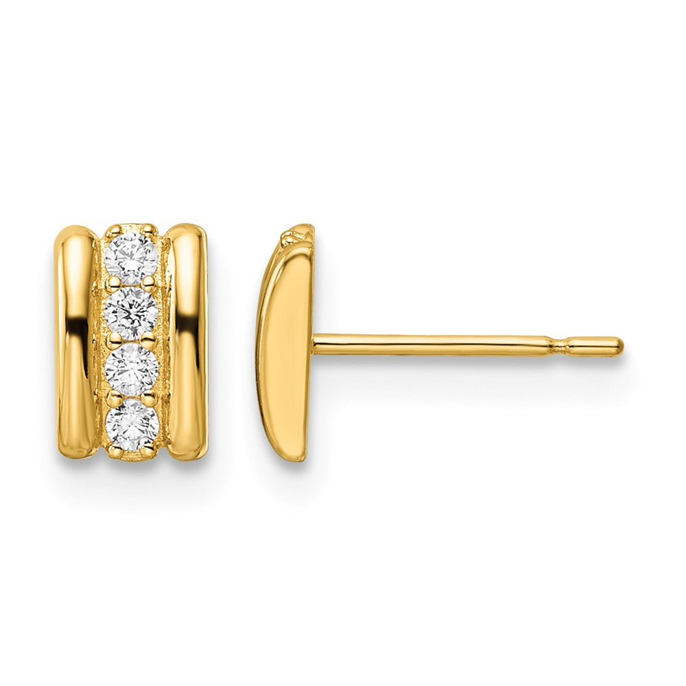 14K CZ Post Earrings