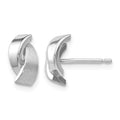 14k White Gold Polished & Satin Fancy Post Earrings
