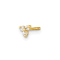 Single 14K Polished CZ Triangle Post Earring