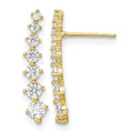 14K Polished White CZ Post Earrings