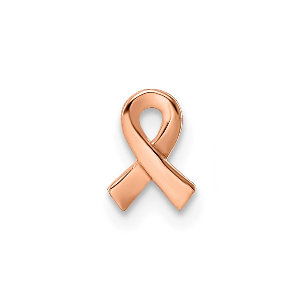 Single 14k Two-tone Rose & Yellow Post Awareness Ribbon Yellow Gold Post Ea
