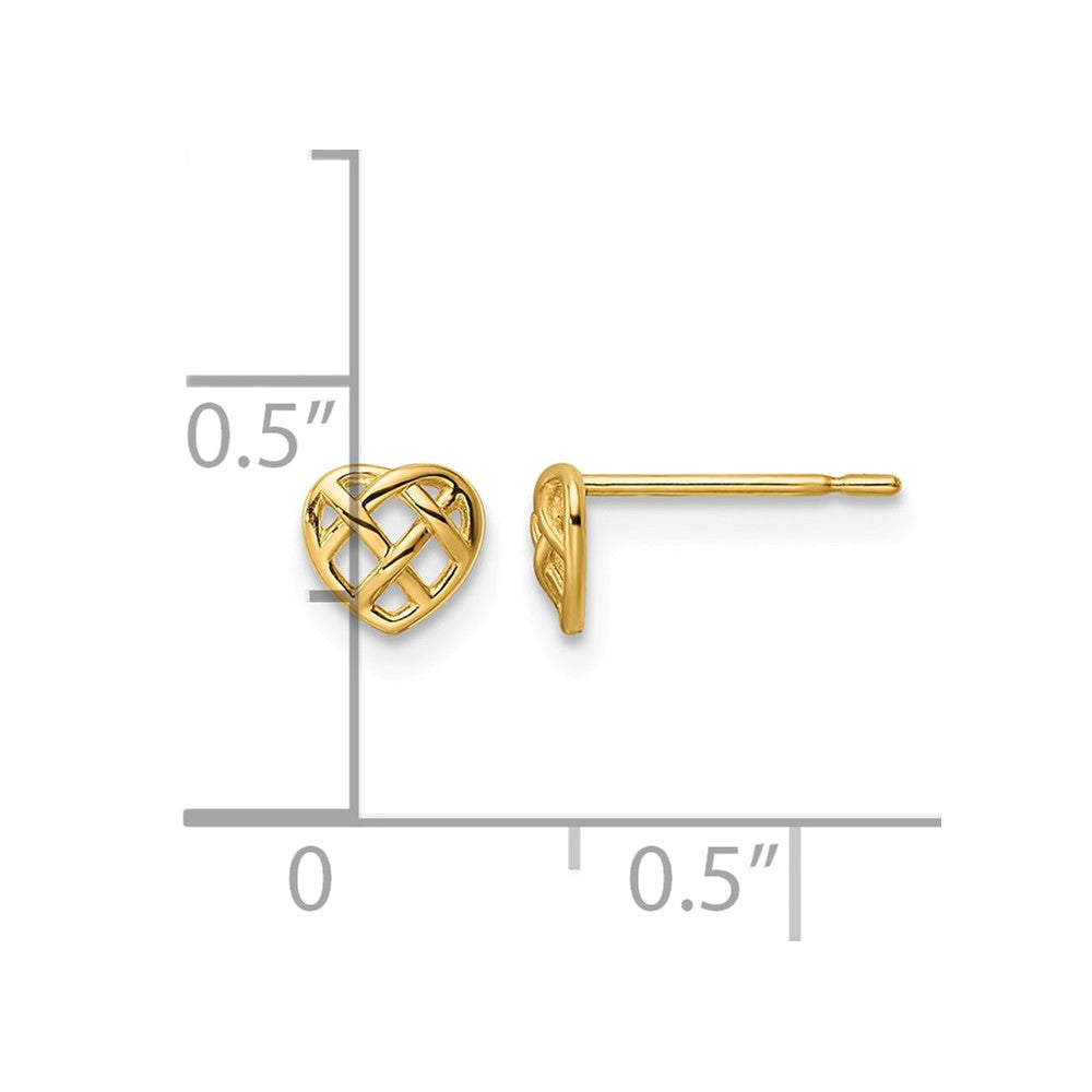 14k Heart Post Earrings