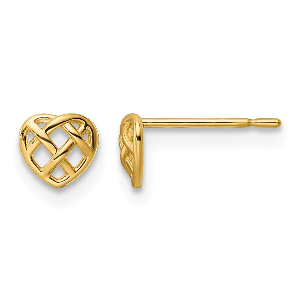 14k Heart Post Earrings