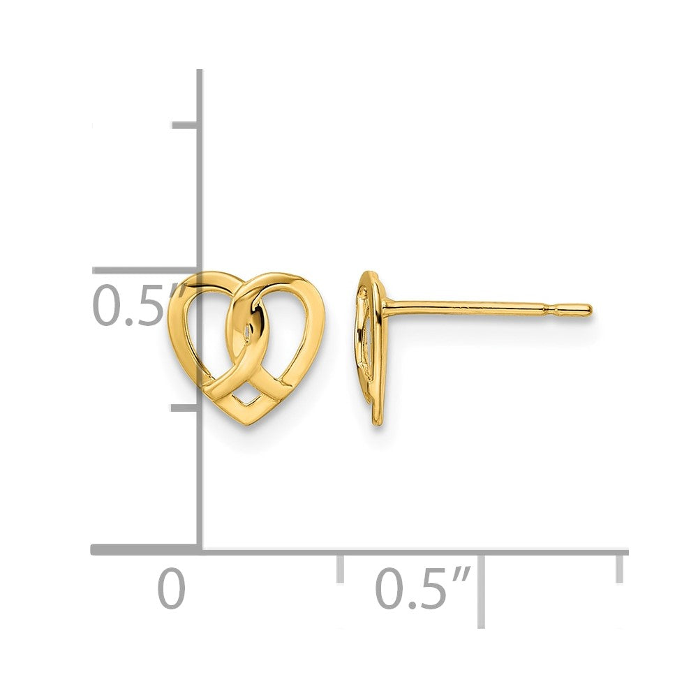 14k Heart Post Earrings