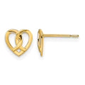 14k Heart Post Earrings