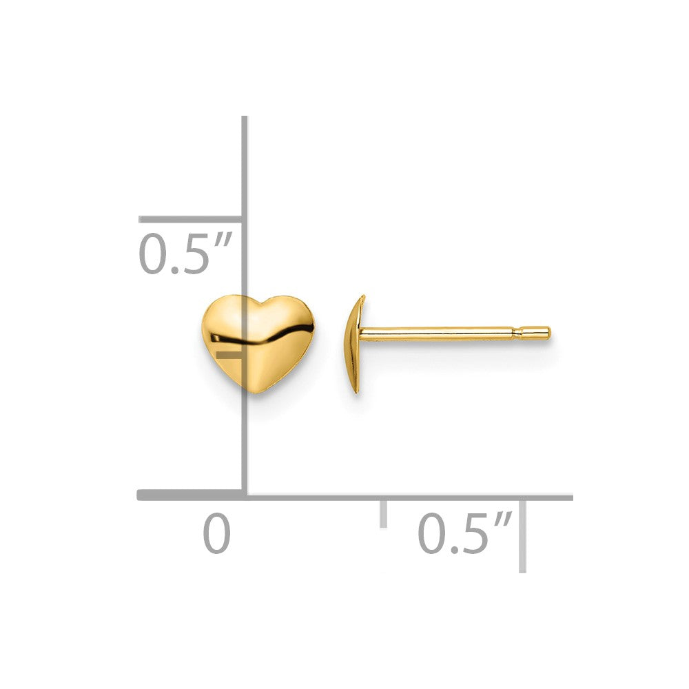 14K Polished Heart Post Stud Earrings