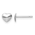 14K White Gold Polished Heart Post Stud Earrings