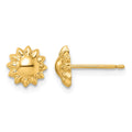 14k Polished Sun w/Enameled Back Post Earrings